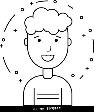 Smiling guy character, le minimalisme cartoon télévision Illustration de Vecteur