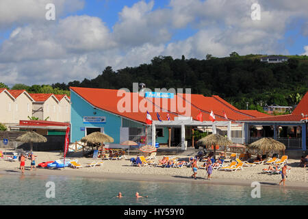Location de jet ski shop sur la plage Anse Mitan, Fort-de-France, Martinique Banque D'Images