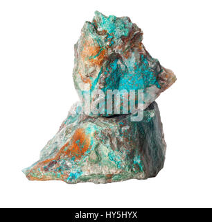 Pierres brutes Turquoise isolé sur fond blanc Banque D'Images