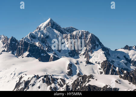 Le Mont Cook, neige, Aoraki Mount Cook National Park, Southland, Nouvelle-Zélande Banque D'Images