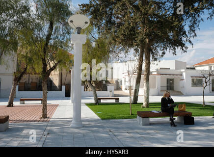 Kostis Palamas square, Pafos Municipalité square. Pafos district, République de Chypre. Banque D'Images