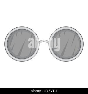 Les verres de lunettes, l'icône noire style monochrome gris Illustration de Vecteur