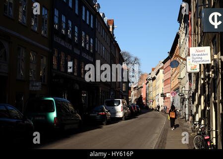 Rues de la vieille ville historique de Copenhague, Danemark Banque D'Images