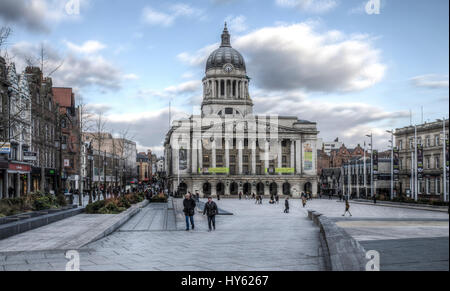 Nottingham Council House et place du Vieux Marché Banque D'Images