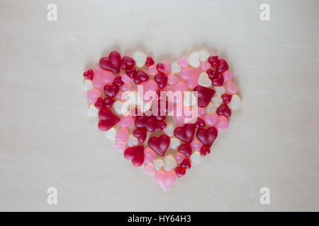 Assortiment de bonbons en gelée en forme de coeur en forme coeur Banque D'Images