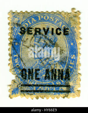 GOMEL, BÉLARUS, 1 avril 2017, de timbres en Inde montre l'image de George V (George Frederick Ernest Albert ; 3 Juin 1865 - 20 janvier 1936) était K Banque D'Images