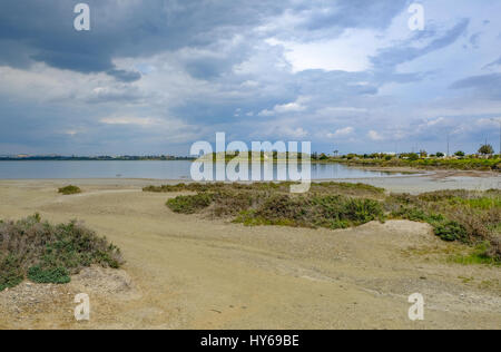 Aliki Salt Lake à Larnaka, Chypre, tourné sur un matin de printemps. Banque D'Images