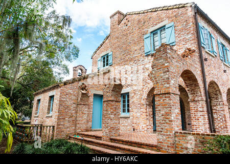 Winter Park Florida,Orlando,Casa Feliz maison musée,Robert Bruce Barbour House,James Gamble Rogers architecte,Mission Renaissance architecture à l'extérieur ex Banque D'Images