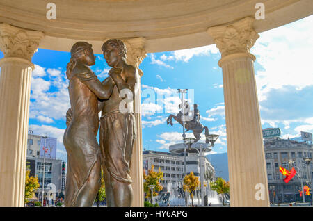 L'amour - Monument à Skopje, Macédoine Banque D'Images