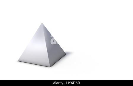 Modèle pyramidal, isolé sur blanc le travail de rendu 3D Banque D'Images