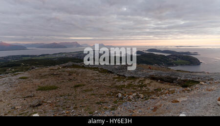 Vue sur le soir dans le Nord de la Norvège Bodø Banque D'Images