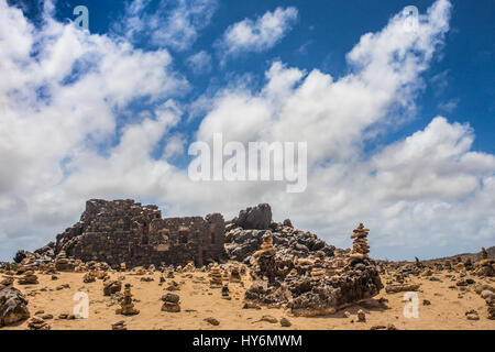 Ruines de la mine d'or de Bushiribana historique attraction touristique à Aruba Banque D'Images