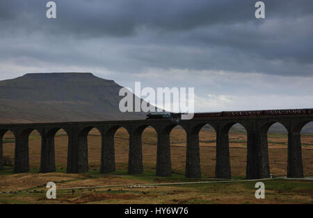 Viaduc Ribblehead Flying scotsman Banque D'Images