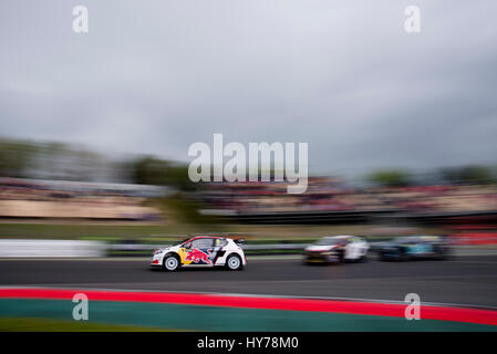 Montmeló, Espagne. 01 avr, 2017. La Peugeot 208 voiture conduite par Sébastien Loeb pendant la journée 1 - F.I.A. Monde sur le circuit de course de Catalunya. Crédit : Pablo Guillen/Pacific Press/Alamy Live News Banque D'Images