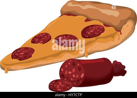 Pizza Pepperoni en tranches de salami icône vecteur illustration Illustration de Vecteur