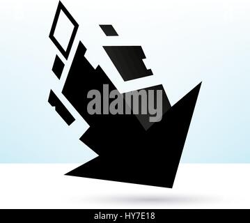 Silhouette flèches icône. Éléments de conception vecteur EPS8 Illustration de Vecteur