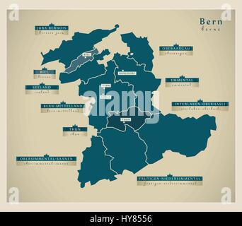 Carte moderne - Bern CH Illustration de Vecteur