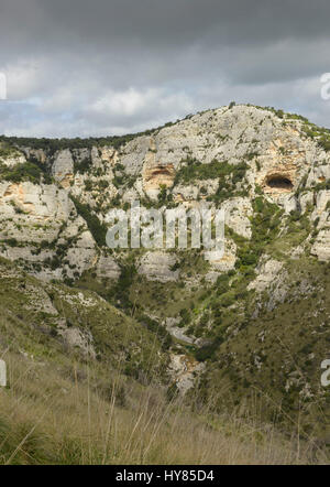 Nécropole, Gulch, Cavagrande del Cassibile, Sicile, Italie, Nekropole, Schlucht, sicilia, Italie Banque D'Images