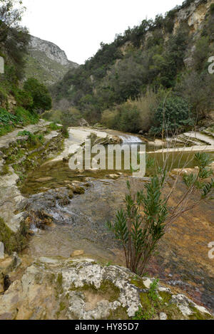 Étang, rivière, de ravin, Cavagrande del Cassibile, Sicile, Italie, Teich, Fluss, Schlucht, sicilia, Italie Banque D'Images