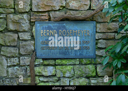 Tombe, Bernd Rosemeyer, forêt cimetière de Dahlem, hut, Berlin, Allemagne / hut way, Grab, Dahlem Waldfriedhof, Huettenweg, Deutschland / Halenseestrasse 51 Banque D'Images