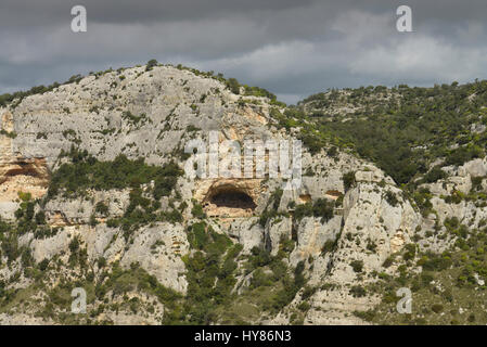 Nécropole, Gulch, Cavagrande del Cassibile, Sicile, Italie, Nekropole, Schlucht, sicilia, Italie Banque D'Images