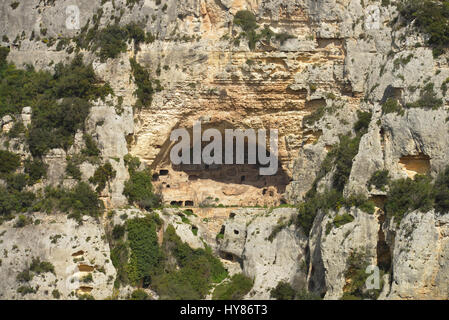 Nécropole, Gulch, Cavagrande del Cassibile, Sicile, Italie, Nekropole, Schlucht, sicilia, Italie Banque D'Images