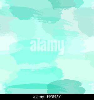 Abstract pattern transparente avec pinceau transparent en bleu clair, vert turquoise et bleu sarcelle, imitant la peinture aquarelle. Élégant et moderne Illustration de Vecteur
