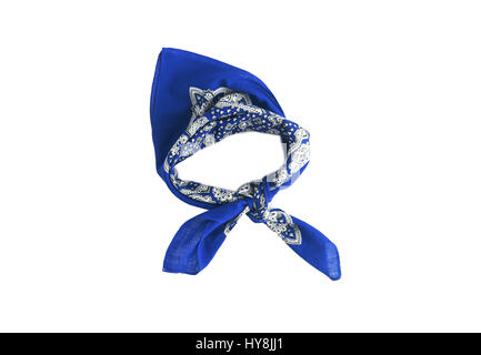 Bleu, Bleu clair foulard-bandana avec un motif, isolé. Banque D'Images