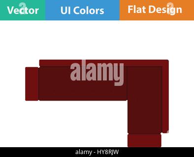 Canapé d'angle. Modèle plat. Vector illustration. Illustration de Vecteur