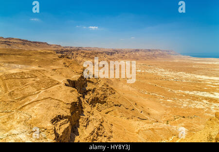 Désert de Judée comme vu à partir de la forteresse de Massada - Israël Banque D'Images