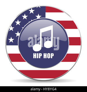 Web design hip hop usa american tour icône internet avec ombre sur fond blanc. Banque D'Images