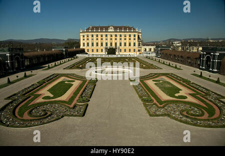 Le jardin privé, Palais de Schonbrunn, Vienne. Banque D'Images