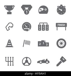 Vector icons set course noir sur fond blanc Illustration de Vecteur