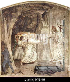 FRA Angelico, un artiste italien de la Renaissance, est célèbre pour ses œuvres sacrées, souvent peintes pour des contextes religieux. Son œuvre « L'Annonciation » illustre sa maîtrise de la lumière, de la perspective et du symbolisme religieux, faisant de lui l'un des peintres les plus vénérés du début de la Renaissance. Banque D'Images