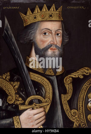 Ce portrait du roi Guillaume Ier, souvent connu sous le nom de « le Conquérant », capture l'importance historique de son règne. En tant que premier roi normand d'Angleterre, il est représenté en tenue royale, soulignant son autorité et son impact sur l'histoire anglaise. Banque D'Images
