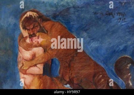 Corinth Zentaurenpaar représente deux centaures de la mythologie grecque, la scène étant probablement inspirée des traditions artistiques classiques. L'image reflète l'intégration des thèmes mythologiques dans la culture visuelle ancienne. Banque D'Images