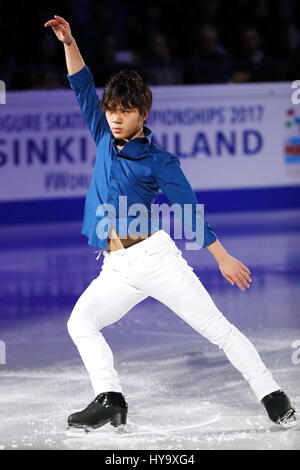 Helsinki, Finlande. 2ème apr 2017. Shoma Uno (JPN) Figure Skating : Championnat du monde de patinage artistique de l'exposition de gala à l'Aréna Hartwall à Helsinki, Finlande . Credit : Sho Tamura/AFLO SPORT/Alamy Live News Banque D'Images