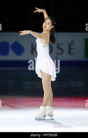 Helsinki, Finlande. 2ème apr 2017. Mai Mihara (JPN) Figure Skating : Championnat du monde de patinage artistique de l'exposition de gala à l'Aréna Hartwall à Helsinki, Finlande . Credit : Sho Tamura/AFLO SPORT/Alamy Live News Banque D'Images
