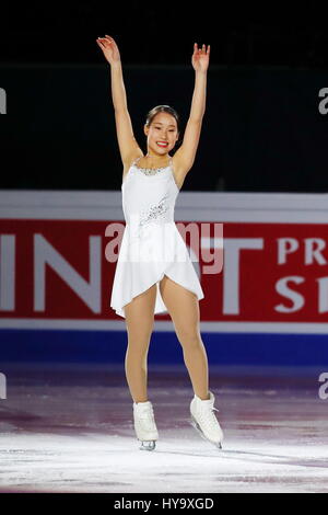 Helsinki, Finlande. 2ème apr 2017. Mai Mihara (JPN) Figure Skating : Championnat du monde de patinage artistique de l'exposition de gala à l'Aréna Hartwall à Helsinki, Finlande . Credit : Sho Tamura/AFLO SPORT/Alamy Live News Banque D'Images