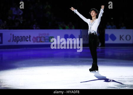 Helsinki, Finlande. 2ème apr 2017. Yuzuru Hanyu (JPN) Figure Skating : Championnat du monde de patinage artistique de l'exposition de gala à l'Aréna Hartwall à Helsinki, Finlande . Credit : Sho Tamura/AFLO SPORT/Alamy Live News Banque D'Images