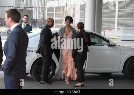 Francfort Allemagne, 3 avril 2017 : Vip arrivant au PRG LEA Spectacles Award au Festhalle. Francfort, Allemagne Crédit : Markus Wissmann/Alamy Live News Banque D'Images