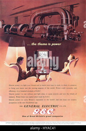 1953 La publicité pour la General Electric Co. Banque D'Images