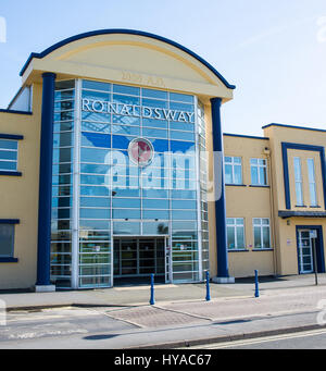 Terminal de l'aéroport de Ronaldsway, Île de Man Banque D'Images