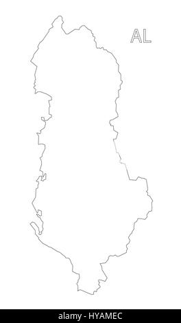 L'Albanie carte illustration silhouette contour Illustration de Vecteur