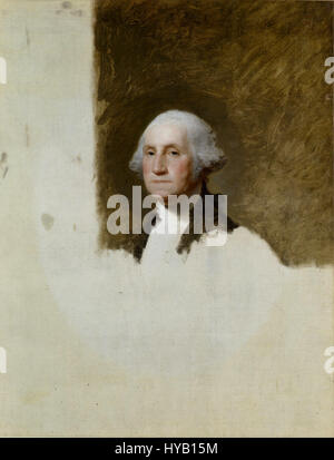 Le portrait de George Washington réalisé par Gilbert Stuart en 1796 est l’une des représentations les plus emblématiques du premier président. La peinture souligne la présence digne et le leadership de Washington, symbolisant l'identité américaine primitive. Banque D'Images