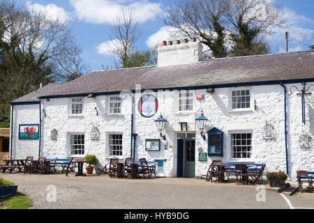 Le bateau historique Inn dans Red Wharf Bay, Anglesey, Pays de Galles Banque D'Images