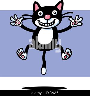 Funny black cat. vector illustration. Illustration de Vecteur