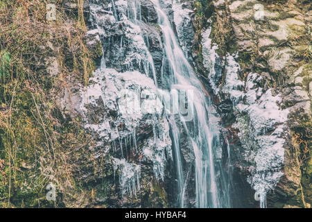 Cascade de glace en ville Aso, voyageant au Japon Banque D'Images