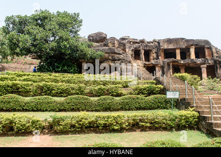 Les grottes de Udayagiri sont en partie et en partie naturelles grottes artificielles des vestiges archéologiques, historiques et religieux, près de la ville de Bhubaneswar dans Banque D'Images