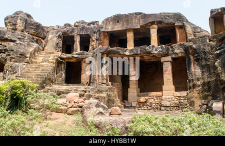 Les grottes de Udayagiri sont en partie et en partie naturelles grottes artificielles des vestiges archéologiques, historiques et religieux, près de la ville de Bhubaneswar dans Banque D'Images